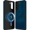 COODIO Custodia in Pelle per Samsung Galaxy S21 6,2 Pollici, Cover Magnetica Compatibile con MagSafe/Caricatore Wireless, Custodia Sottile e Creativa, Blu Reale