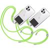 TBOC 2X Cordino Catenella Laccio Strap Porta Cover [Fluoro Verde] Toppa Plastica [Nero] Telefono Cellulare da Collo - Tracolla Catenina Cordini da Cellulari Accessori Universale Laccetti