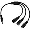 HuaLiSiJi Cavo Splitter DC5521 12V 24V DC Cavo Splitter Maschio Femmina per Elecamere di Sicurezza, Router, DVR, Striscia LED (1 Maschio 3 Femmine, 70 CM)