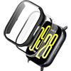 ELYCO Cover Compatibile con Xiaomi Redmi Watch 5 Active, 2 Pezzi PC Custodia & Vetro Temperato, Ultra Sottile Case Antiurto Pellicola Protettiva, Nero + Clear