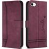 Bravoday Cover per iPhone SE 2022 / iPhone SE 2020 / iPhone 8/7, Flip Custodia in Pelle PU Portafoglio Custodia per iPhone SE 2022 / iPhone SE 2020 / iPhone 8/7, con Slot per Schede, Vino Rosso