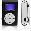 Cuifati Mini Lettore Musicale MP3 Hi-Fi Portatile con Suono Senza Perdita con Slot di Memoria e Batteria a Lunga Durata per Esterni, Cuffie Incluse, Supporto Fino a 32 GB, Nero/Bianco(Nero)