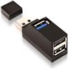Kinetxiaxia Hub USB, mini hub USB 3.0, hub a 3 porte (USB 3.0 + 2 USB 2.0), adattatore ad alta velocità di espansione per PC portatile, desktop, XPS, Mac-Book, Surface Pro, unità flash USB, HDD mobile
