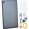 Double Sure Cover posteriore di ricambio per Samsung Galaxy Tab A7 Lite SM-T220, colore grigio, con tasto laterale e obiettivo per fotocamera