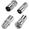 Hawpasy 4 PCS Adattatore antenna TV F maschio/femmina a TV Maschio/Femmina, Connettore Coaxiale per Cavo Antenna, Cavo Satellitare, Modem, Decoder
