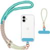 Knrlqim Cordino per cellulare Universale, 3 in 1 Laccio da polso per telefono,Tracolla e Cinturino da collo, Laccetto da Polso Nylon, Compatibile con Maggior Parte Smartphone - Blu