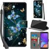 PHINIENLAND Cover per Samsung Galaxy A7 2018 PU Pelle Custodia Flip Farfalla