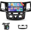 NHOPEEW 2G+64G Android Autoradio per Toyota Hilux 2005-2014 - Senza fili Carplay e Android Auto - 9 pollici Android Stereo con WiFi EQ GPS Mirror Link FM RDS + AHD Telecamera posteriore&Mic