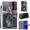 KENHONER Cover Compatibile con Huawei Mate 20 lite, Premium Pelle PU Portafoglio Flip Libro Custodia per Huawei Mate 20 lite [Protezione Completa] - gatto e tigre