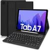 Lielax Custodia per tastiera per Samsung Galaxy Tab A7 10.4 pollici 2022/2020 (layout QWERTZ), tastiera tedesca magnetica rimovibile con supporto per penna (SM-T500/T505/T507), nero