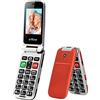 artfone CF241 - Telefono cellulare per anziani, semplice e grande bottone, per anziani, telefoni GSM sbloccati senza SIM, con schermo grande da 2,4 (rosso)