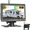 SIXWIN Kit Telecamere Retromarcia Wireless 1080P HD con Monitor 7 Pollici,1 Telecamere per Auto, Camper, Camion | Impermeabile IP68, Visione Notturna, Linee Guida, 12V-36V