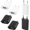 CJMUQHEHH 6 Pcs Connettori Di Ricarica Presa USB, Alimentatore 5v 1a, Adattatore USB, Spina Alimentatore da 5W, Con Basso Consumo Energetico Per Powerbanks, Telefono Cellulare, Orologio Intelligente, Jouets