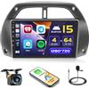 Hikity 4+64GB Android 15 Autoradio per Toyota RAV4 2001-2006 con Wireless Carplay Android Auto, 9 Pollici Touch Screen con Navigatore GPS Bluetooth WiFi FM/RDS Retrocamera