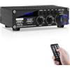 sikkeby Amplificatore HiFi Bluetooth AS-22 Mini Amplificatore Audio Stereo 2.0 Canali 40W x 2 Classe D Ricevitore Amplificatore di Potenza Digitale con Ingresso BT AUX USB, DC 12V/5A