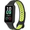 GIOPUEY Cinturini Compatibile con Amazfit Band 7, Morbido TPU Cinturino [Design a Colori di Giunzione] - Black/Green