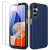 YXKJ - Cover per Samsung Galaxy A15 4G/5G, con 2 Vetro Temperato, [Protezione Militare] Custodia Rigida PC con Motivo Triangolare - Blu navy
