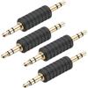 PATIKIL Adattatore Audio Maschio a Maschio da 3.5 mm (1/8 Pollice), 4 Pezzi Adattatore Audio Stereo Connettore Jack Placcato Oro per Cuffie Computer Laptop Altoparlante, Nero/Oro