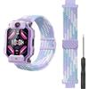 GIOPUEY Cinturini Compatibile con imoo Watch Phone Z7/Z6, Cinturino in Morbido Nylon Intrecciato [Unisex] [Traspirante] - Purple-A