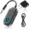 Obcxin Adattatore Bluetooth,Ricevitore Bluetooth 5.3, adattatore 2 in 1, Blue-Tooth Trasmettitore Jack Blue-Tooth Splitter per 2 cuffie come Airpods, Trasmettitore bluetooth jack 3,5 per cuffie, auto, sistem
