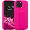 kwmobile 1x Custodia Compatibile con Apple iPhone 13 Mini - Cover Supporto Dita - Back Case per Smartphone - Protezione Gommata Rosa Shocking