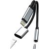 WASRUYI Adattatore per Lightning a Jack 3.5mm Cuffie(2 in 1) per iPhone14 Aux Audio Cavo Adapter per Apple MFi Certified Auricolari Caricatore Sdoppiatore per iPad Headphone Ricarica Splitter Accessori 3,5mm
