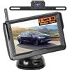Inefala Telecamera Retromarcia Senza Fili con Monitor HD IPS da 5 Pollici, Targa Retrocamera per Auto Visione Notturna IP69 Impermeabile Telecamera Posteriore per Auto Camion SUV Furgoni
