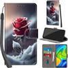 Haninsuze Cover per Xiaomi Redmi 10X 4G/ Note 9 Custodia Cover Pelle Libro Portafoglio con Porta Carte Magnetica Protezione Antiurto Cuoio Flip Case Custodia Cover per Redmi 10X 4G, Rose