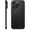 TF Skins Skin compatibile con iPhone 16 Pro e 16 Pro Max, pellicola protettiva protettiva protettiva a 360° Full Coverage o Back Only (Full Coverage, Carbon Black, iPhone 16 Pro Max)