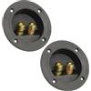 AERZETIX - C65593 - Set di 2 morsettiere/spine 2 banane - per banana 4mm - apertura del cavo 5mm - diametro 81mm - terminale rotondo da incasso collegamento altoparlante - 2 vie per avvitare