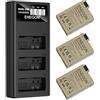 ENEGON Baterías para cámara LP-E8 Paquete de 3 (1980mAh) con cargador LED de 3 ranuras, compatible con Canon EOS Rebel T2i, T3i, T4i, T5i / Kiss X4, X5, X6i, X7i / EOS 550D, 600D, 650D, 700D