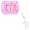 DiyGody Custodia compatibile con AirPods Pro 3 con ciondolo portachiavi, custodia con grazioso motivo fiocco rosa per donna, custodia protettiva in TPU trasparente antipolvere antiurto