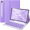 APHBZGE Custodia con tastiera per Samsung Galaxy Tab S10 Lite/S10 FE/S9 FE/S9,11 2025/2023, tastiera Bluetooth wireless rimovibile per Galaxy S10 FE, sveglia/sonno automatico con supporto per penna S, viola