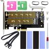 ZHUROUPU Doppia Scheda Adattatore SSD M.2 PCIe per M.2 NVMe o SATA, 22110 2280 2260 2242 2230 M.2 SSD NVME (M-Key) e SATA (B-Key) Scheda di espansione a Doppia Baia per PCI-E X4