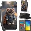 Haninsuze Cover per Samsung Galaxy S10e, Gatto | Pelle PU Portafoglio, Porta Carte, Magnetica, Libro, Antiurto Custodia