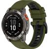 SeNool 26mm QuickFit Cinturino per Garmin Enduro 3/Fenix 8 51mm/Epix 2 Pro 51mm, Traspirant Silicona Cinturino per Garmin Fenix 7X Pro Solar/Fenix 7X/Fenix 6X GPS/Fenix 6X Pro - Verde Nero