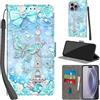 Haninsuze Cover per iPhone 16 Pro Max Custodia Cover Pelle Libro Portafoglio con Porta Carte Magnetica Protezione Antiurto Cuoio Flip Case Custodia Cover per iPhone 16 Pro Max, Torre