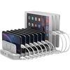 Unitek 60 W 10 Porte Stazione di Ricarica per Multi-Dispositivi, Stazione di Ricarica USB con QC 3.0 e SmartIC per Telefoni, Tablet e altri Dispositivi