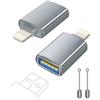 layajia Adattatore da Lightning a USB, Cavo da Lightning Maschio a USB Femmina per iPhone 14 13 12 11 Pro Max, Adattatore OTG per iPhone che Supporta Unità Disk, Mouse, Tastiera, Hub, Fotocamera