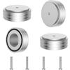 Brollitest 4 piedini ammortizzatori HiFi, subwoofer in alluminio, 58 x 22 mm, per altoparlante (argento)
