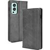 Dedux Portafoglio Custodia Cover per OnePlus Nord 2 5G, Cover Biglietti Visita Pelle Retro con Chiusura Magnetica Premium Pu Flip. Nero
