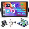 Inefala 10,1 Pollici Autoradio Android 15 per Citroen Nemo/Peugeot Bipper/Fiat Fiorino Qubo 2 DIN Schermo (2+64GB) con Wireless CarPlay Android Auto FM RDS GPS Bluetooth WiFi Telecamera Posteriore