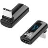 CERRXIAN Adattatore USB-C ad angolo retto da 40 Gbps con display digitale, PD 140 W 8 K @ 60 Hz, connettore USB-C maschio a femmina per laptop, tablet e telefoni, tester di potenza, confezione da 2