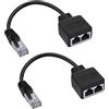 GINTOOYUN 2 cavi adattatori RJ45 da maschio a femmina, doppio adattatore (22,5 cm) per computer portatili, computer desktop, router, ecc. (solo per reti di commutazione, non per reti separate)