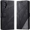 Vankii Cover per Samsung Galaxy Note 10 Plus, Flip Caso Libro Premium Portafoglio Custodia in Pelle PU Magnetica,Custodia Pelle Sintetica TPU Silicone Antiurto,Funzione Supporto Slot Schede (Nero)