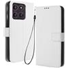 RonRun RonRon Cover Motorola Edge 60 Libro, Flip Custodia Portafoglioin Pelle, Antiurto case per Motorola Edge 60, bianca