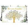 AIBIIN 2,1 x 1,5 m We are Family Tree Family Tree Pink Floral Green Eucalipto Foglie Festa di Famiglia Fotografia Sfondo Uccello Oro Glitte Riunione di Famiglia Banner Forniture Fotografiche