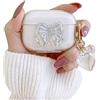 Ownest Compatibile con AirPods Custodia Ragazze Carino Traparente, Design Carino con Fiocco di Cristallo e Portachiavi a Cuore Scintillante, Cover per Ragazze per Airpods PRO 2 - Glitter