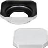 Haoge Paraluce Squaret in metallo da 39 mm per Fujifilm XF23mm F2.8 su XE5 Cemera Body kit & Fujinon XF27mmF2.8 R WR, con tappo in metallo, cappuccio a vite argento