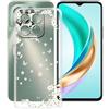 HGJTFANY Cover per Honor X6b (6.56), Custodia Antiurto in Morbido Silicone Ultrasottile, Trasparente TPU Bumper Protettiva Case per Honor X6b - Fiorellino bianco